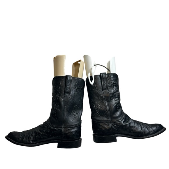 Lucchese Men's ostrich Leather men brown boots size 10.5, pre-owned - Picture 7 of 16